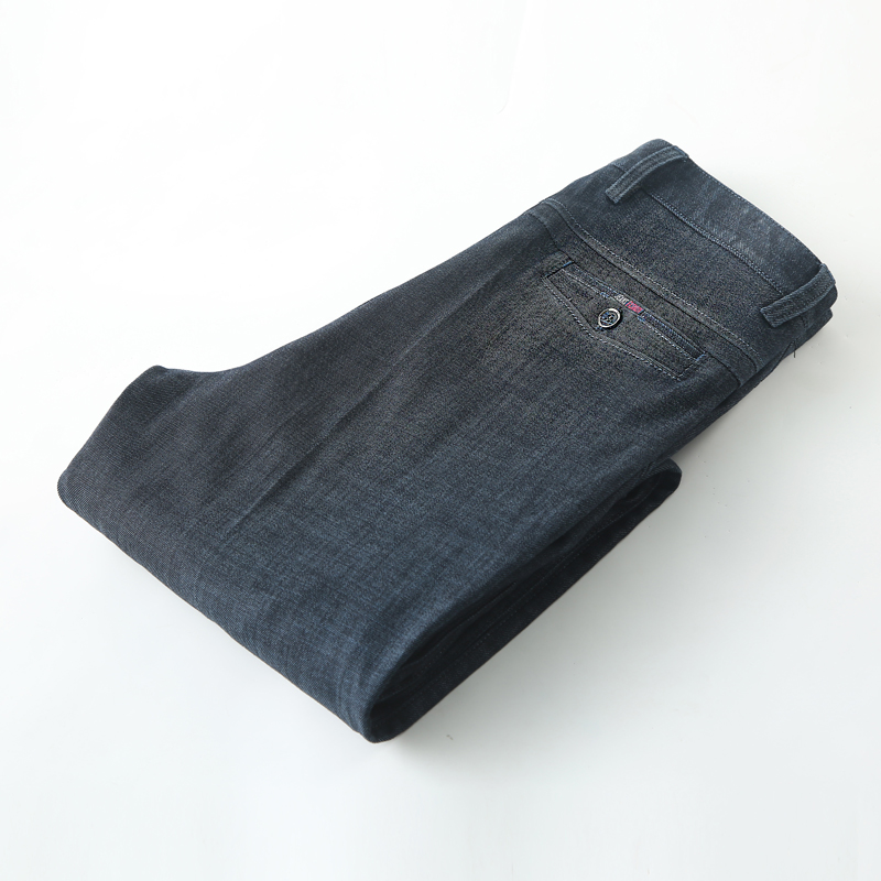 Quần tây nam dài quần dài 120cm lỏng lẻo Quần dài nam mùa thu và quần jeans mùa đông co giãn eo cao quần jean nam ống suông