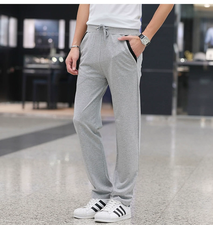 Phiên bản mở rộng của quần thể thao giản dị cotton cotton thẳng quần dài quần nam mùa thu và mùa đông dài 120cm quần âu