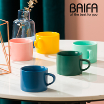 Net red ceramic coffee cup small exquisite high-end Italian good-looking afternoon tea macaron color coffee cup and saucer set