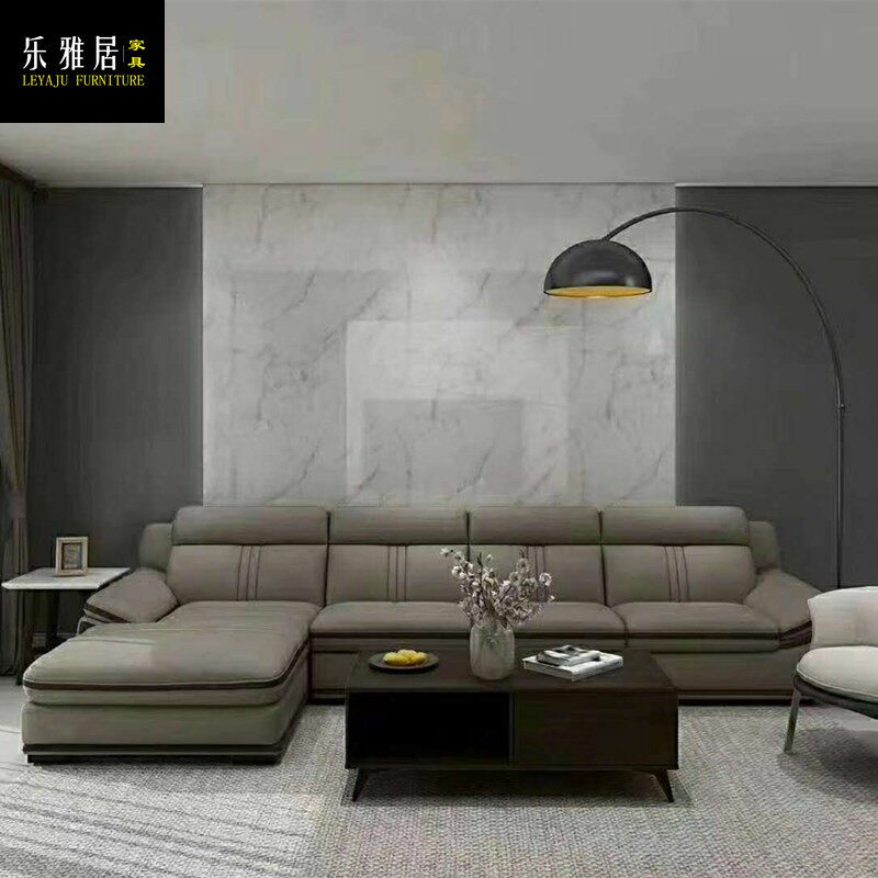 First layer cowhide sofa simple living room straight corner combination leather sofa rich brand furniture no. 3