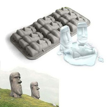 Creative Easter Stone Portrait Ice Box Easter Island Stone Man Moai Stone Statue Ice Box Cake Chocolate Mould