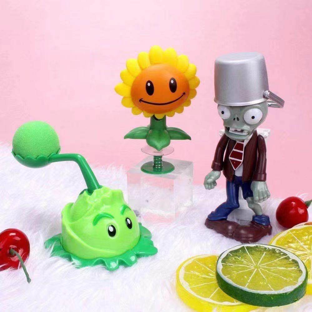 Cake Decoration Plant Zombie War Plastic Paparazzi Swing Piece Scene Placement Dolls Children Toys Iron