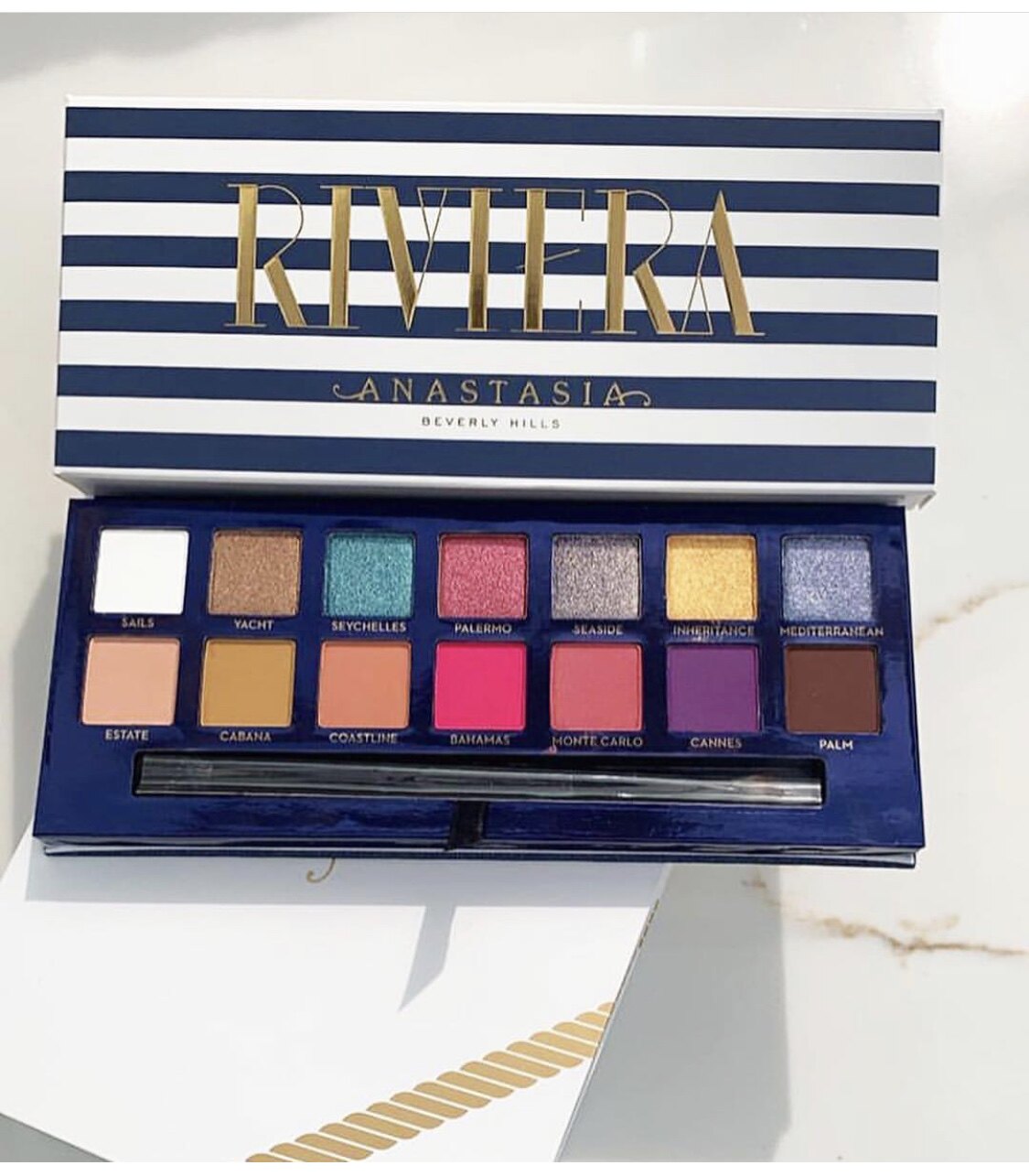 Spot) ANASTASIA ABH Riviera Coastal Holiday Wind 14 Color Eyeshadow Palette