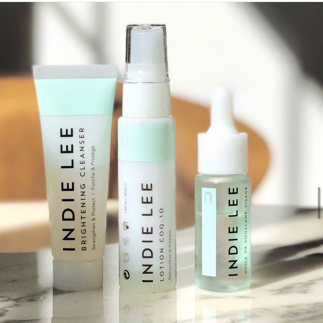 Spot) INDIE LEE Discovery Brightening Cleansing Q10 Makeup Water Squalane Oil Set