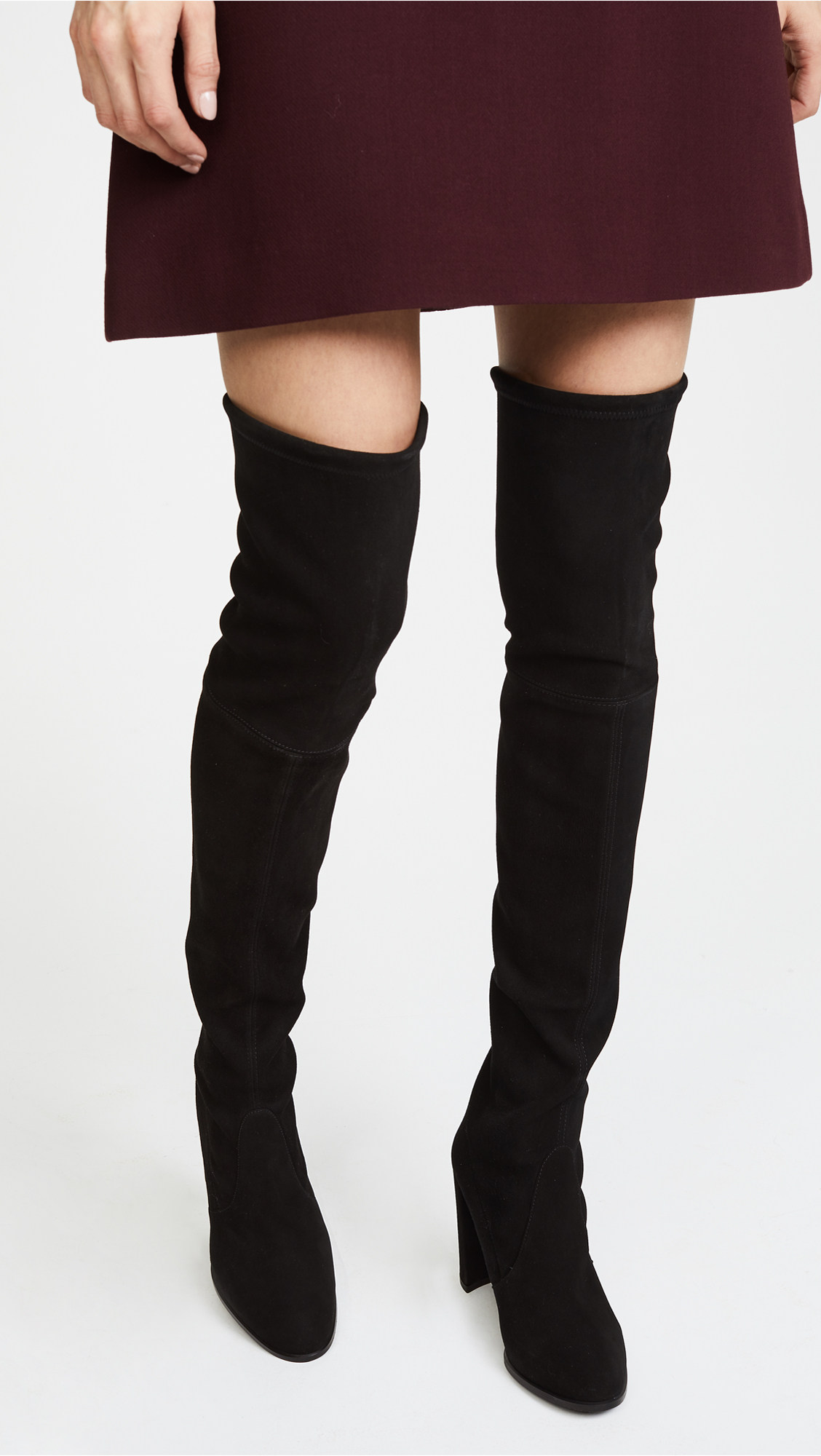 Spot no box specials) STUART WEITZMAN SW Hiline suede high-heeled over-the-knee boots