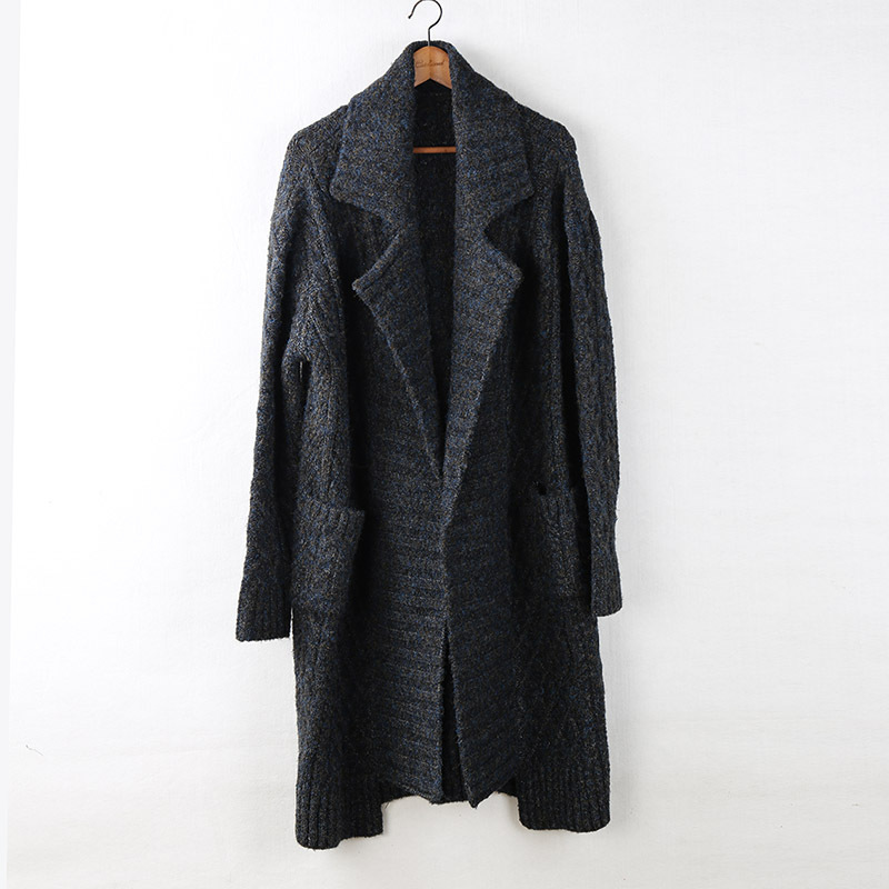 Autumn and Winter Designer Men's Mid-Length Sweater Cardigan, Thick Trendy Knitwear, Oversized Coat Autumn and Winter Designer Men's Mid-Length Sweater Cardigan, Thick Trendy Knitwear, Oversized Coat