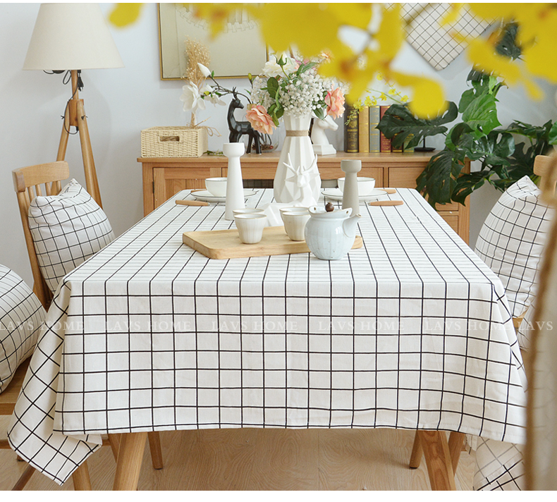 Bảng kẻ sọc vải không thấm nước chống bỏng dầu-miễn phí dùng một lần cotton linen tươi nhỏ Bắc Âu bàn cà phê mat ins net khăn trải bàn màu đỏ khăn lót chén dĩa