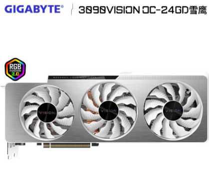 Gigabit GIGABYTE RTX 3090 VISION OC 24G Snow Eagle Games White Graphics Card
