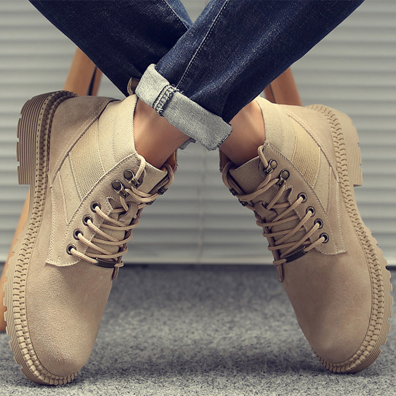 Outdoor Climbing Shoes Male High Cylinder Non-slip Waterproof Combat Boots Genuine Leather Summer Breathable Martin Boots Tactical Boots Hiking Shoes