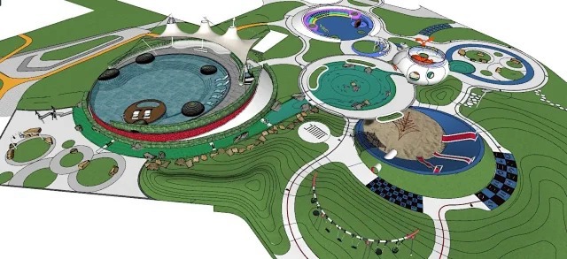 动物主题儿童活动场地草图SU模型丨