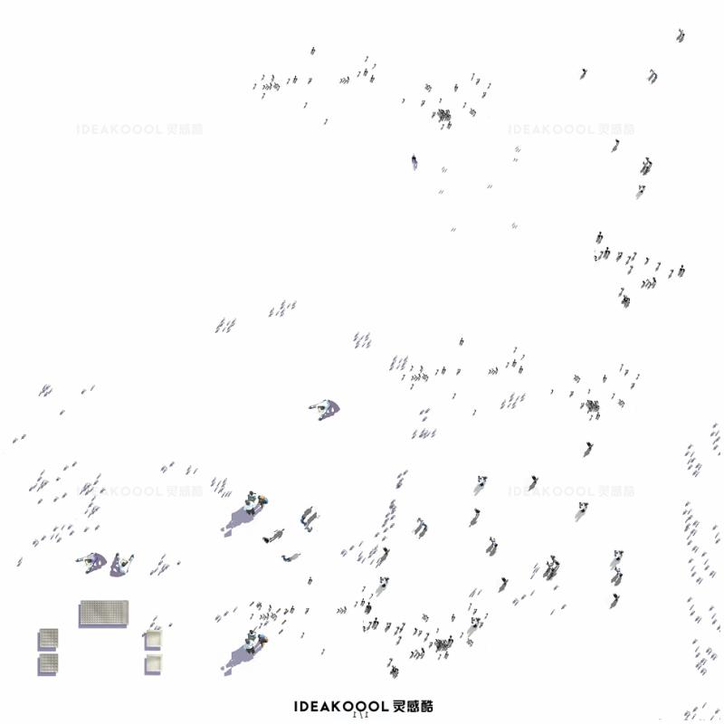 PSD鸟瞰俯视人群人物丨