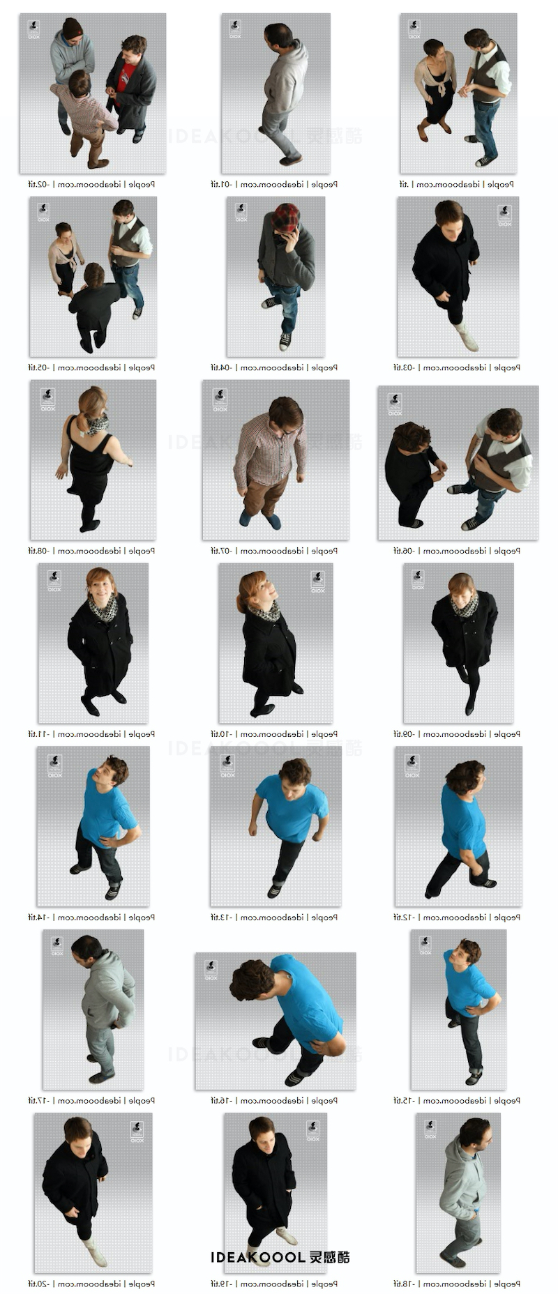 TIF免扣鸟瞰俯视真实人物丨