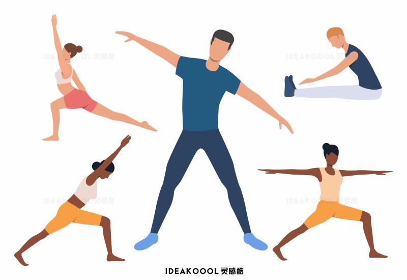 跑步体操举重滑雪体育运动人物丨