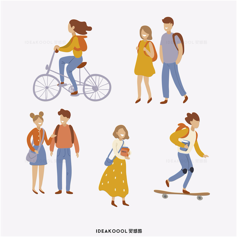 免扣丨背包工作上学人物丨