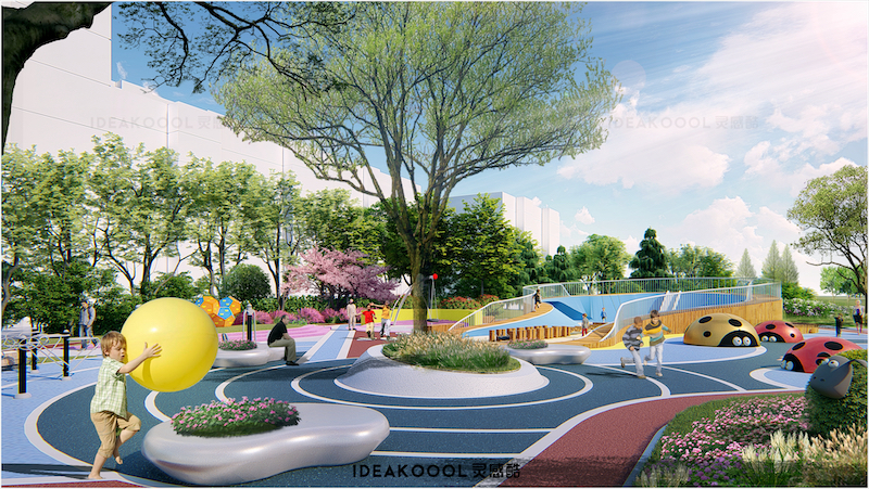 口袋公园丨街旁公园绿地设计SU模型丨
