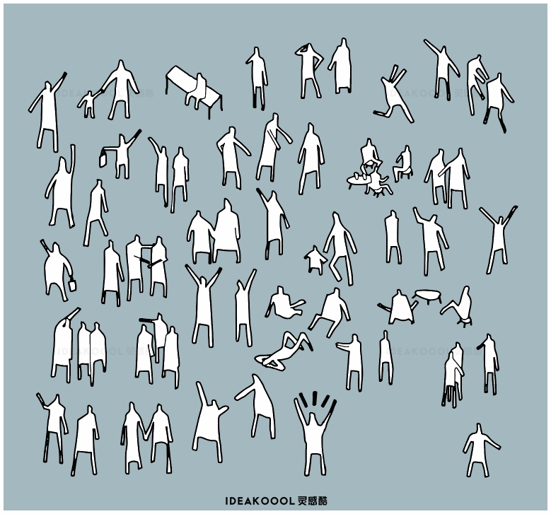 AI矢量抽象手绘风可爱人物丨