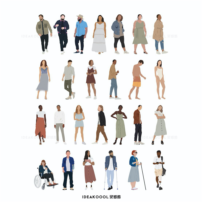 PNG免扣拼贴风国外时尚人物丨