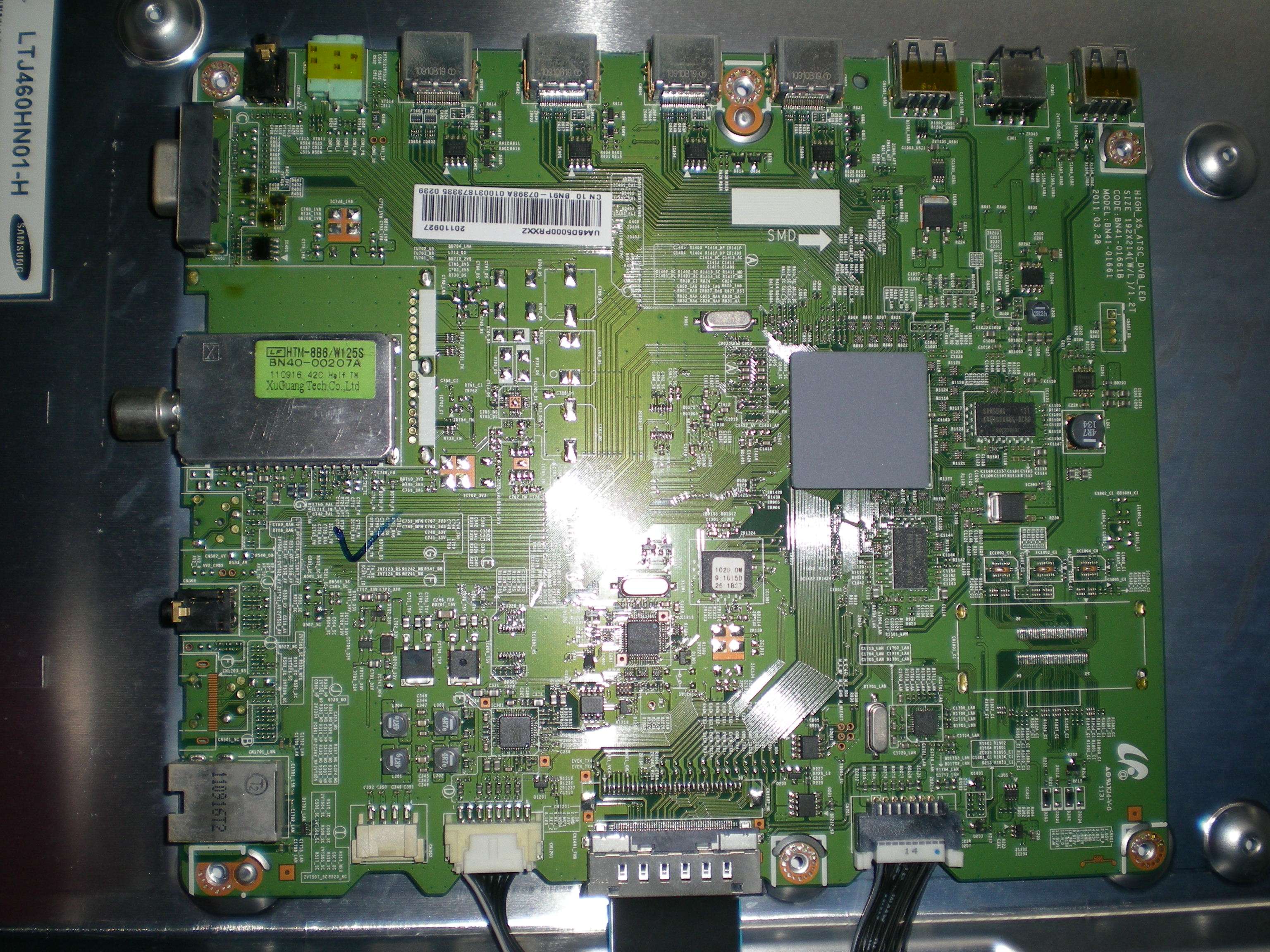 Original Samsung LCD TV UA46D5000PR motherboard BN41-01661B with screen LTJ460HN01-H