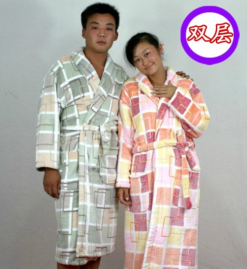 Đôi lớp lông cừu san hô dày đôi nam nữ phong cách phục vụ đồ ngủ đồ ngủ pijama