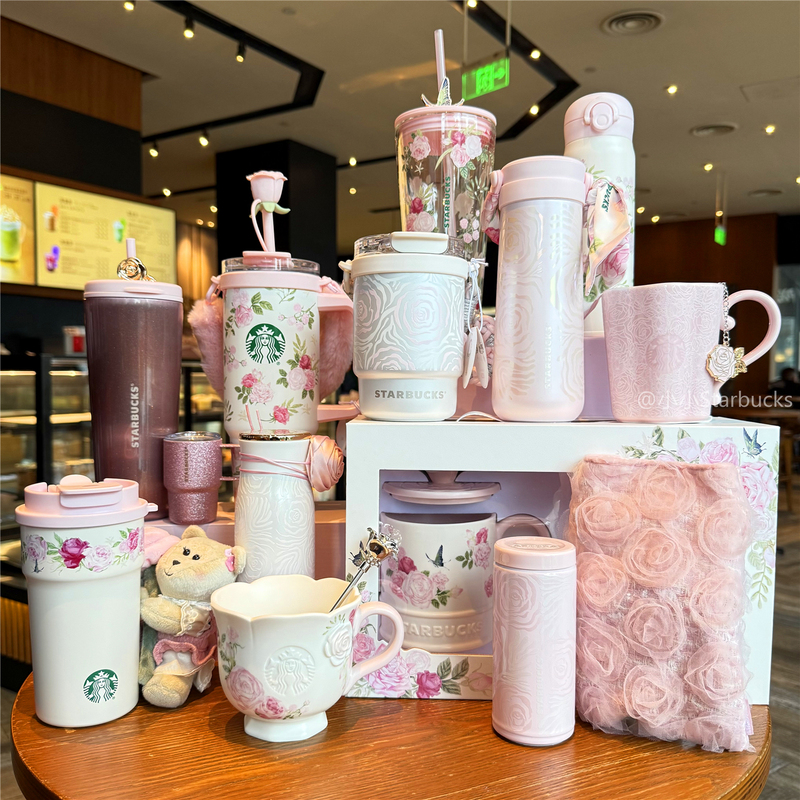 Starbucks Cup Spring Floral Realm Series Mug Ceramic Stainless Steel Insulated Travel Glass Straw Water Cup