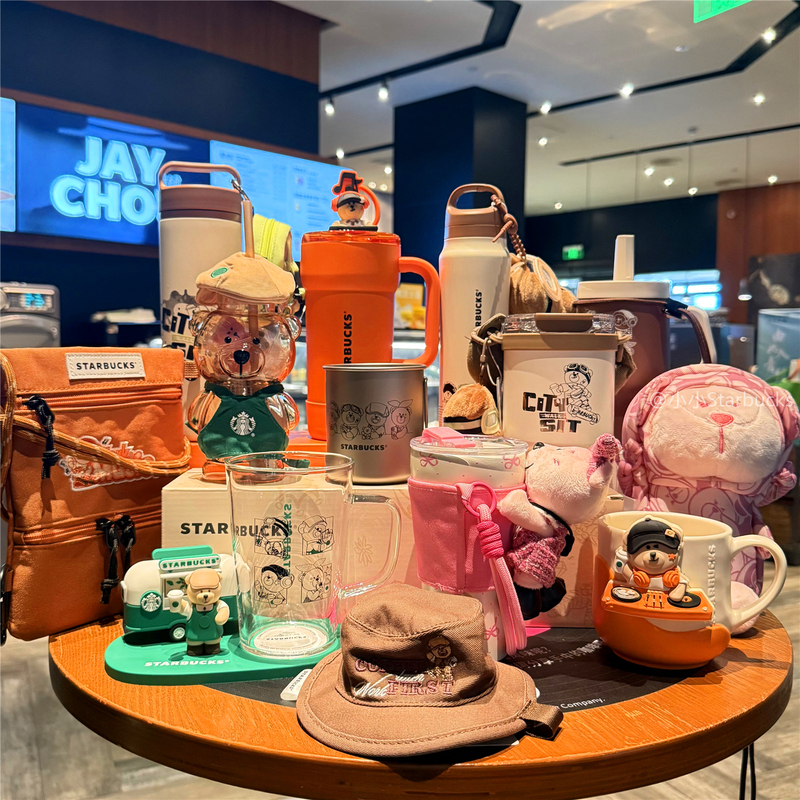 Starbucks Cup 2026 Bear Manager Town Cute Outdoor Glass Straw Stainless Steel Insulated Mug Water Cup