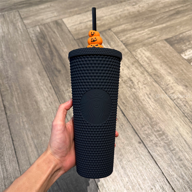 Starbucks 2025 Halloween Dark Night Black Matte Straw Cup Durian Cup Coffee Desktop Large Capacity Drinking Cup