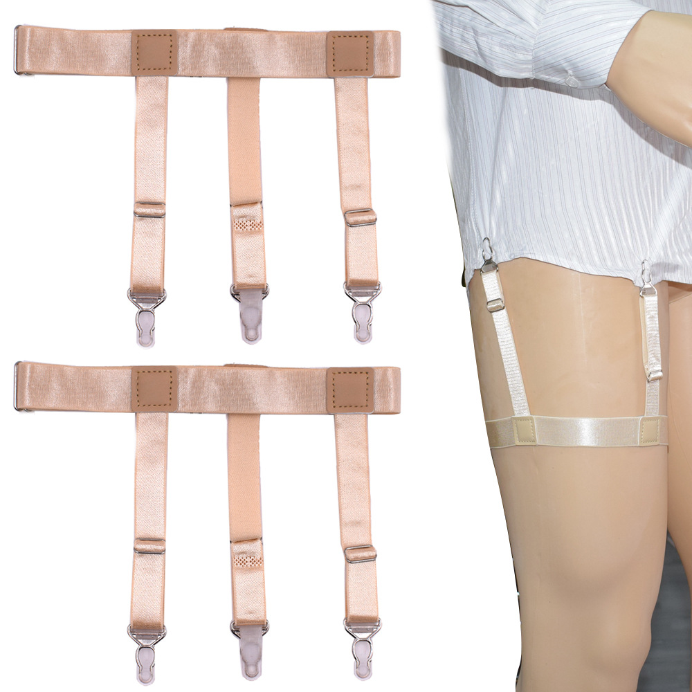Mới garter áo sơ mi nam chống trượt clip chống nhăn vịt phụ nữ kim loại khóa váy áo sơ mi kẹp dây nịt đùi vòng kẹp