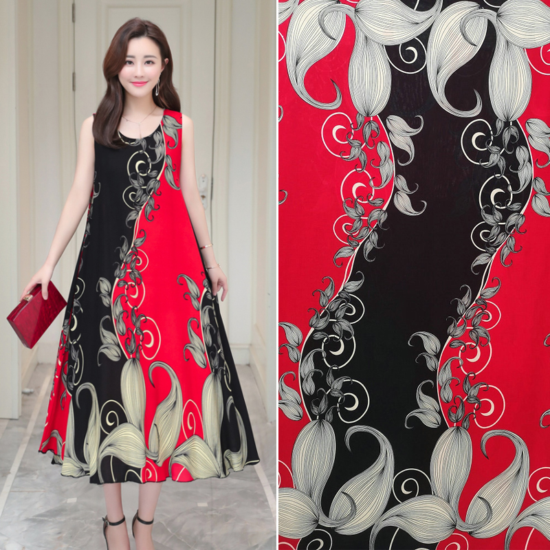 Vải cotton nhân tạo, váy mùa hè, vải cotton, vải lụa, cotton lụa, vải cotton lụa - Vải vải tự làm thun cotton 4 chiều