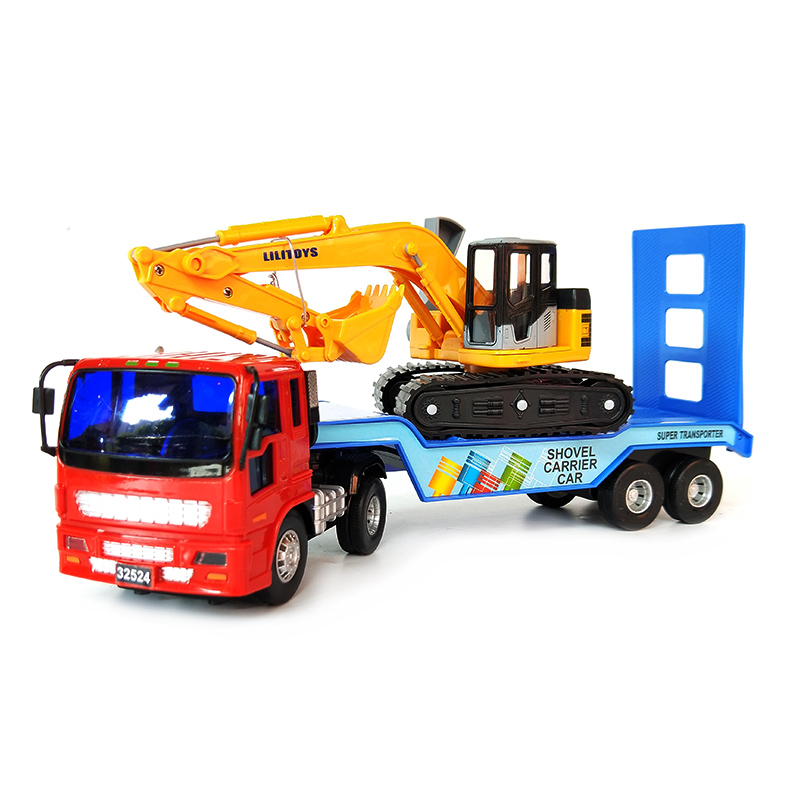 61 Gift Children Toy Lilee Engineering Car Model Inertia Car Flat flat cart Digging Earth Digger Combined