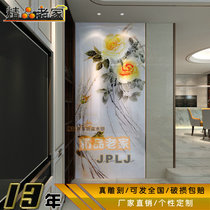 Carved decorative art tempered glass Modern simple European home entrance corridor aisle background wall 13330