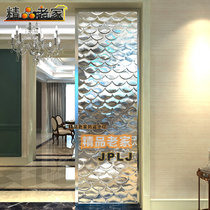 Carved light transparent tempered stainless steel glass partition wall screen modern simple entrance entrance living room dining room shoe cabinet