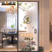 Customized carved tempered frosted art glass decorative partition wall screen Chinese restaurant entrance home and Wanshixing