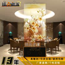 Modern simple carved magnolia art glass translucent double-sided entrance dry area screen partition shoe cabinet 1054