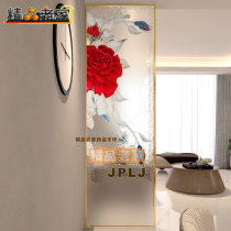 Decorative tempered art glass frosted carved transparent partition wall screen custom-made entrance living room Modern