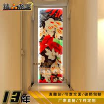 Modern simple carved tempered decorative art glass home decoration entrance corridor aisle background wall 1274