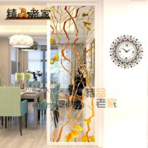 Customized transparent carved gold foil glass screen partition wall shoe cabinet decoration modern simple entrance gate Dry Branch