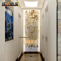 Modern minimalist art glass carving tempered gold foil Home improvement restaurant entrance corridor aisle background wall 1333