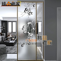 Customized abstract modern simple frosted tempered art glass screen partition wall transparent entrance living room