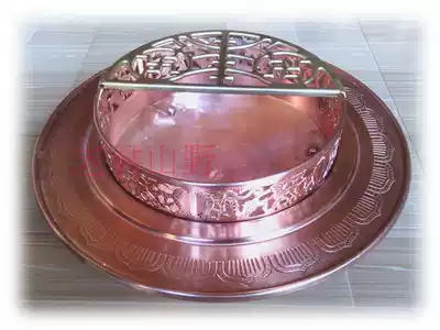 Lijiang Tibetan characteristic copper Brazier copper Brazier charcoal brazier grilled Brazier with packing box to send fire chopsticks