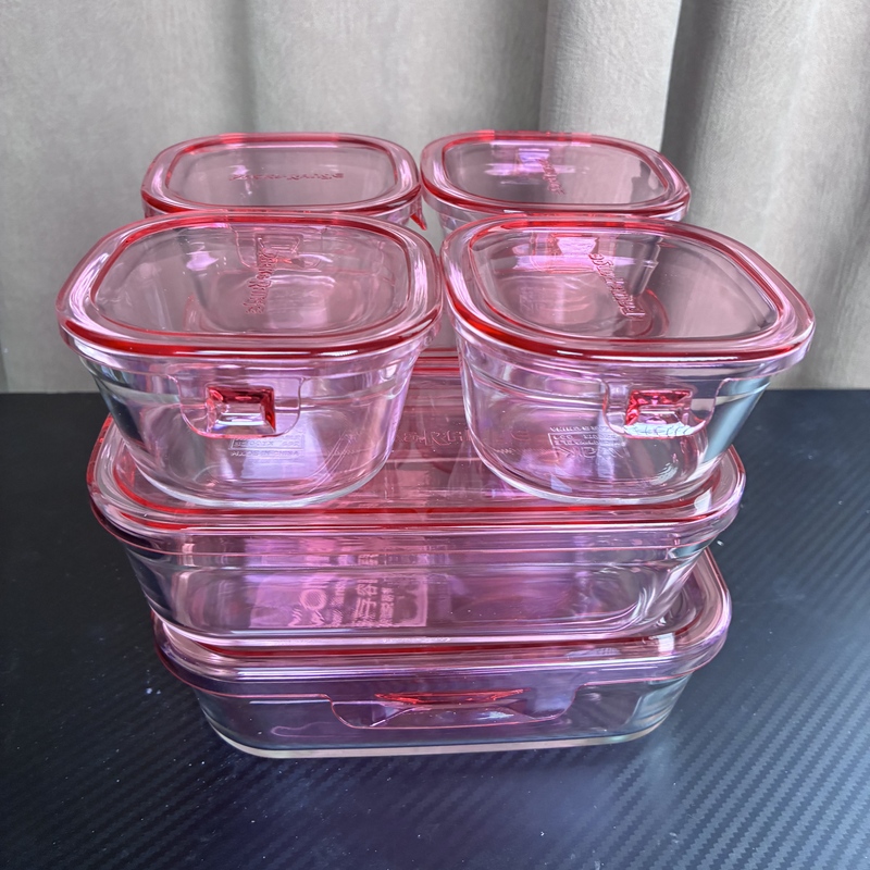 Clearance Sale: Japanese Iwaki Heat-Resistant Glass Lunch Box and Food Storage Container 7-Piece Set, Suitable for Refrigerator and Microwave Heating