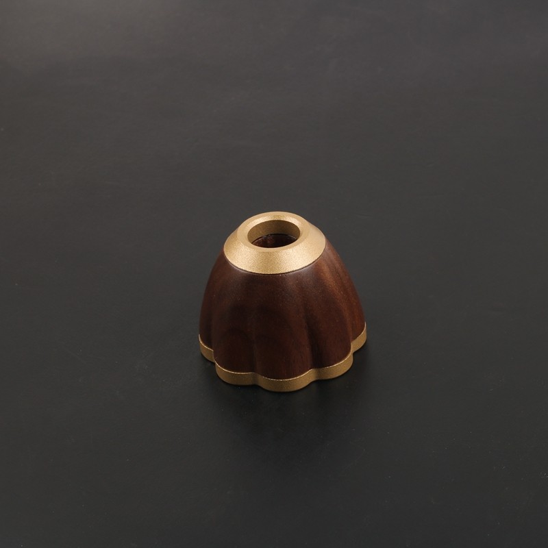 Bronze Wood Pen Holder Town Paper Black Walnuts Wooden Base Lotus Peanuts 8 Words Eight words true desktop Wenfang pendulum piece