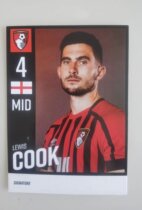 Lewis Cook England Bournemouth 2122 season official white card (small print on the upper right)