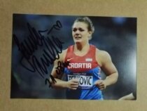 Petkovic Croatian womens discus world record holders pro-pen signature photo (face sign)