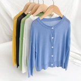 Детская куртка, дышащий летний свитер, одежда для защиты от солнца подходит для мужчин и женщин для отдыха, кардиган, в корейском стиле