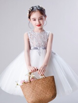 Flower Boy Gown Lady Foreign Air Princess Dress Girl Fluffy Yarn Children Wedding baby Wedding Dress Birthday for the Spring Summer