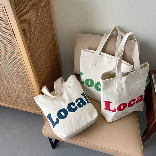 Брендовая сумка на одно плечо, универсальный тканевый мешок, вместительный и большой шоппер, Южная Корея