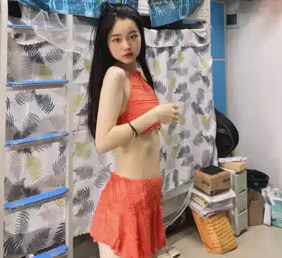 Vito new skirt swimsuit women two-piece conservative sexy chest bikini fairy fan gathering hot spring swimsuit