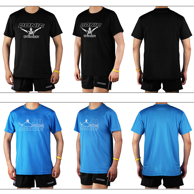 DONIC đa nick table tennis quần áo phù hợp với nam giới và phụ nữ vòng cổ ngắn tay T-Shirt nhanh chóng làm khô thoáng khí table tennis thể thao hộp bóng bàn 6 quả