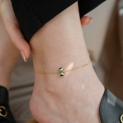 Сексуальный ретро браслет на ногу, изысканный стиль, золото 750 пробы, не выцветает