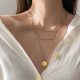 No fading 2022 new niche light luxury simple three-layer goodluck necklace women's sweater chain long accessories